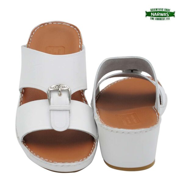 Narwas N19 2000 White Tan Gents Arabic  Sandal   نارواس 2000 صندل عربي للرجال باللون الأبيض - Image 3