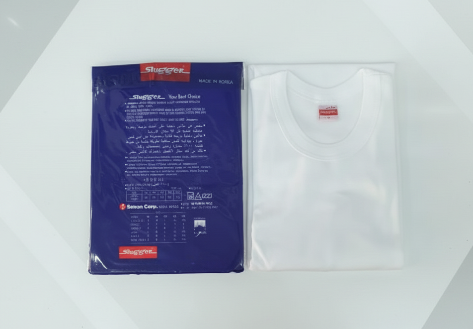 Slugger Men’s White Cotton Undershirt Soft & Breathable - Image 2