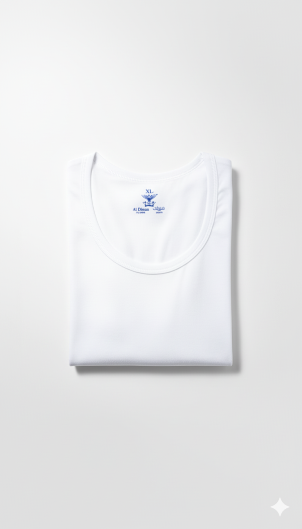 Al Diwan T Shirt Platinum 100% Cotton White Innerwear For Men