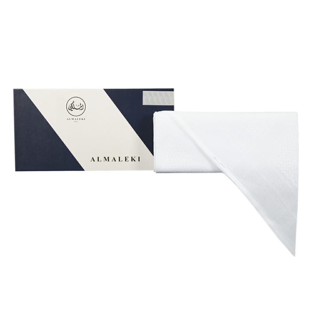 AL MALEKI PLATINUM M-2 Shemagh 100% Cotton White المالكي بلاتينيوم M-2 شماغ 100% قطن أبيض - Image 3
