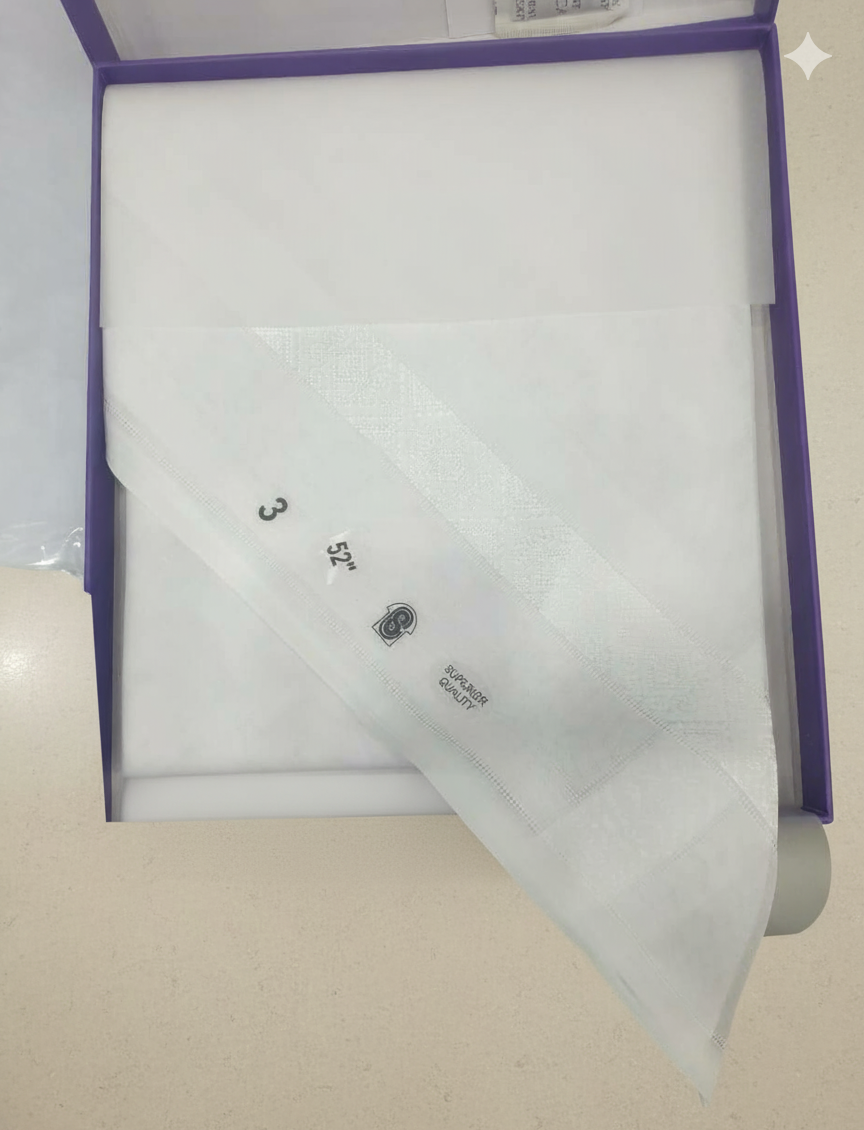 Le Paris Digital Ghutra New Design White Traditional Headwear No.3 - Image 2