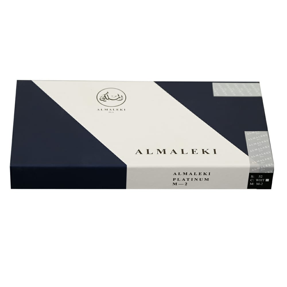 AL MALEKI PLATINUM M-2 Shemagh 100% Cotton White المالكي بلاتينيوم M-2 شماغ 100% قطن أبيض - Image 2