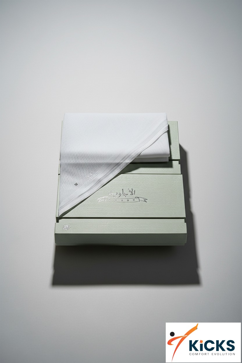 Al Ajaweed Premium White Gathra for Men Soft Textured Fabric, Traditional Wear الاجاويد، غترة بيضاء فاخرة للرجال، قماش ناعم الملمس، ملابس تقليدية - Image 4