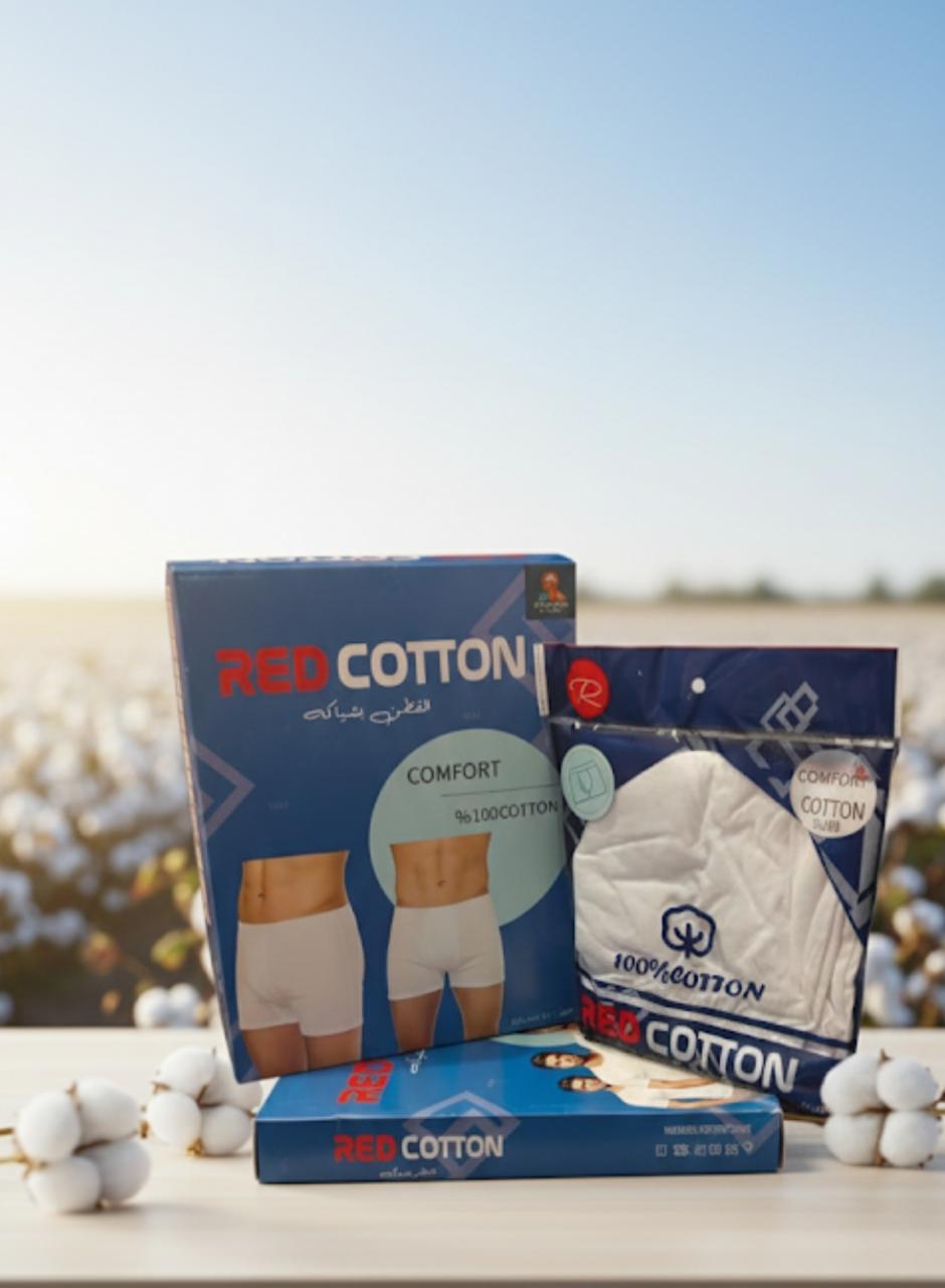 Red Cotton Men’s 100% Cotton Comfort Boxer Pack Premium Soft, Breathable Innerwear بوكسر رجالي من القطن الأحمر، مصنوع من القطن الخالص 100%، مريح، ناعم، يسمح بمرور الهواء، ملابس داخلية فاخرة - Image 2