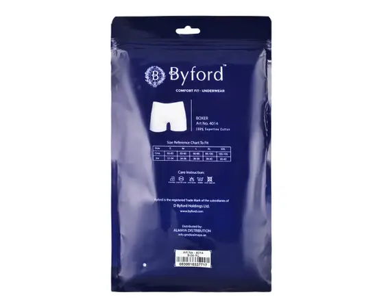 Byford Men’s Boxer Shorts 100% Superfine Cotton Comfort Fit Innerwear شورت بوكسر رجالي من بايفورد، مصنوع من قطن فائق النعومة 100%، مريح ومناسب للجسم - Image 3