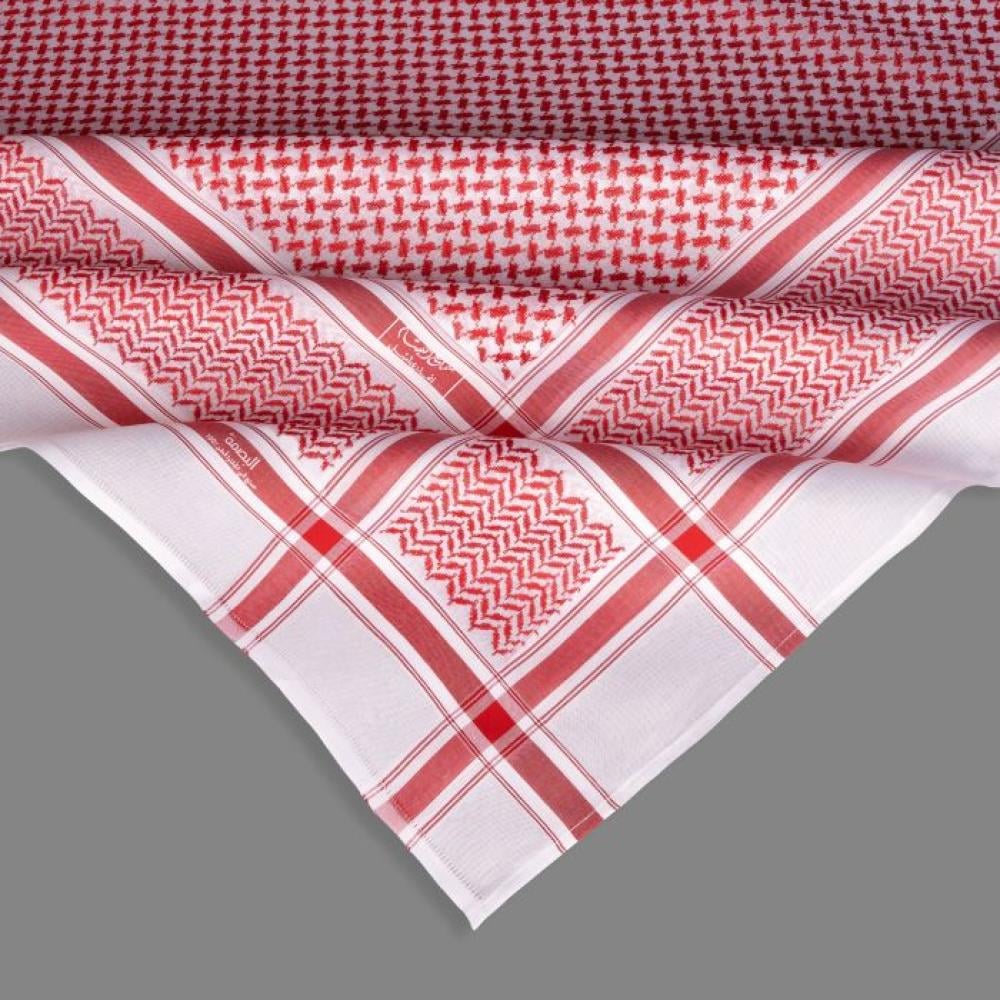 Al Bassam 29 Red Shemagh for Men – Premium Arabic Shamagh Soft Cotton Traditional Headwear Made In England شماغ البسام الأحمر للرجال - شماغ عربي فاخر من القطن الناعم، غطاء رأس تقليدي صنع في إنجلترا - Image 3
