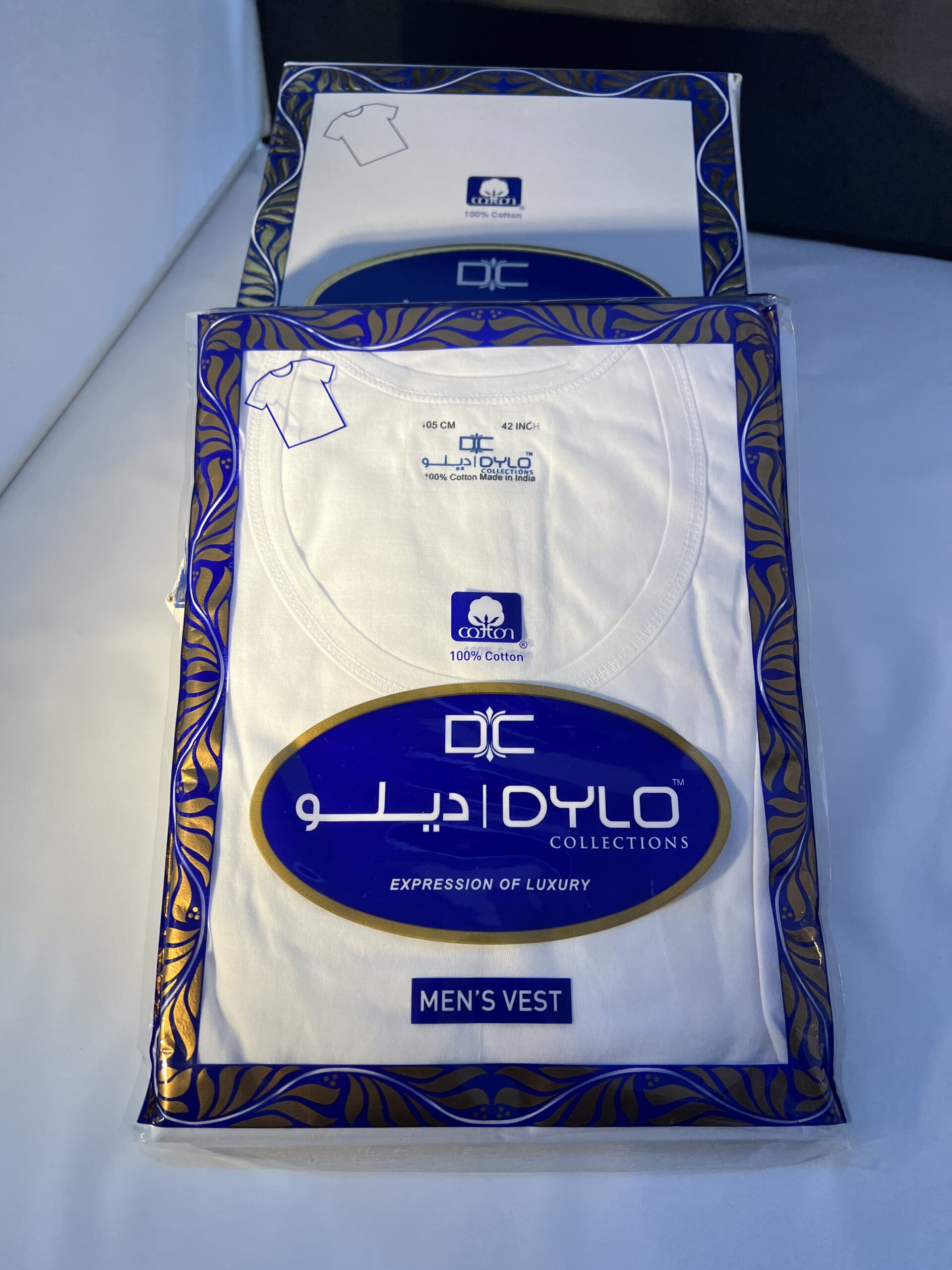 T Shirt/Vest Dylo 100% Indian Cotton 6pc Box . تي شرت/فانيلة ماركة ديلو١٠٠% قطن ٦قطع - Image 9