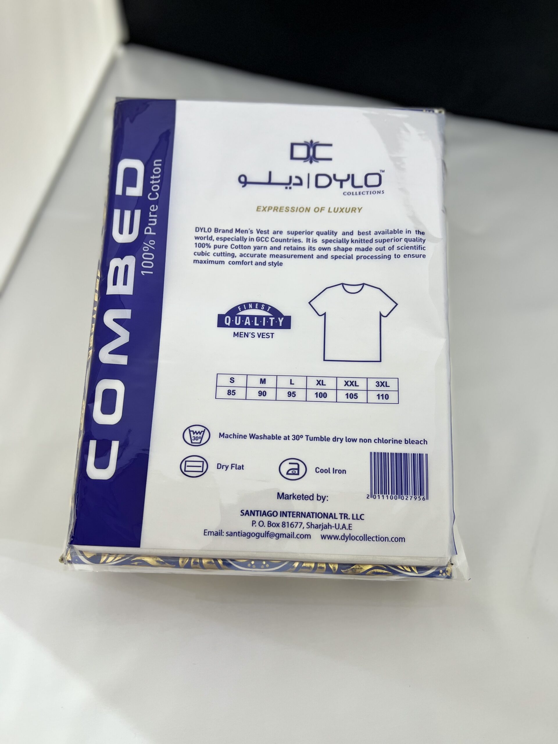 T Shirt/Vest Dylo 100% Indian Cotton 6pc Box . تي شرت/فانيلة ماركة ديلو١٠٠% قطن ٦قطع - Image 11