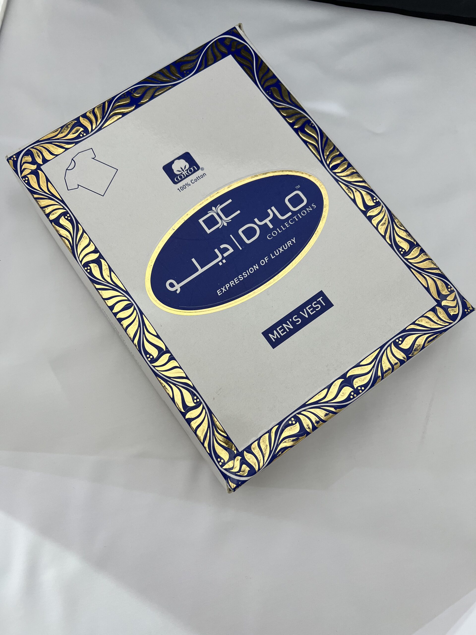 T Shirt/Vest Dylo 100% Indian Cotton 6pc Box . تي شرت/فانيلة ماركة ديلو١٠٠% قطن ٦قطع