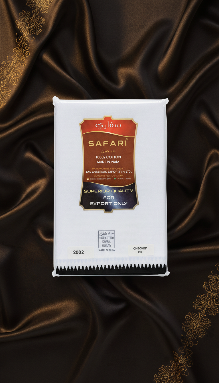 Safari White 100% Cotton Lunghi for Men Premium Quality Comfortable Lungi Lightweight & Durable لونجي وزار رجالي أبيض من القطن الخالص 100%، جودة ممتازة، مريح، خفيف الوزن ومتين - Image 2